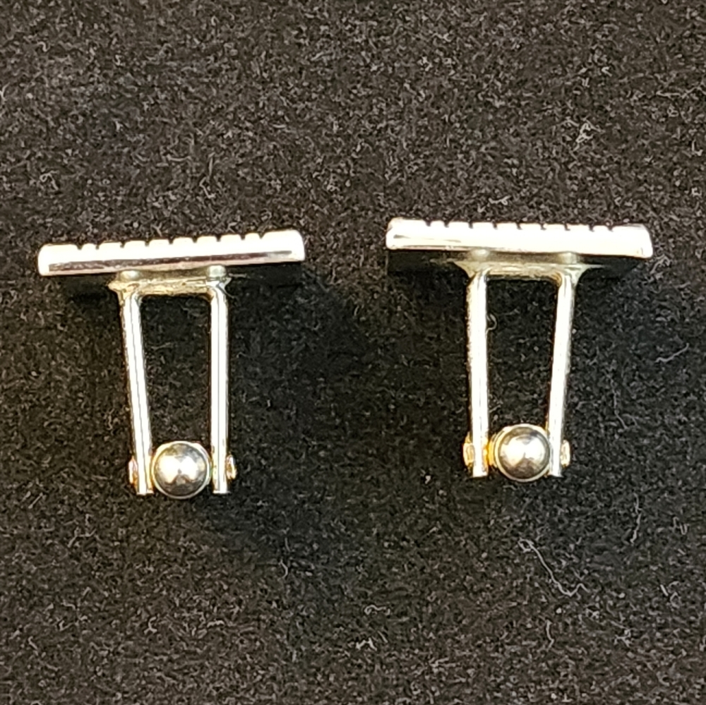 Swank Rectangular Silver Tone Cufflinks - image 3